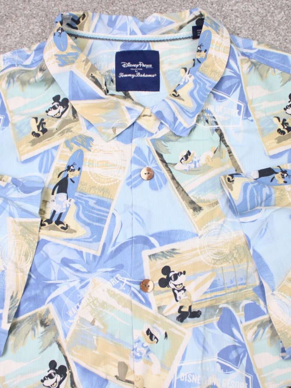 Tommy Bahama x Disney Parks Shirt Mens 3XL Blue Mickey Goofy Silk Hawaiian S/S